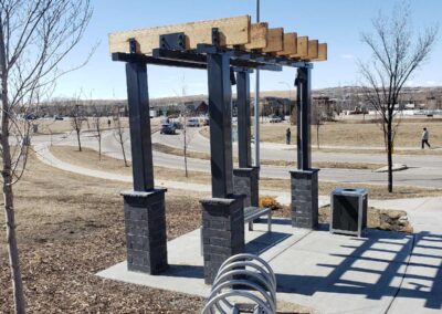 Bus Station Masonry design features. Airdrie Choice Properties